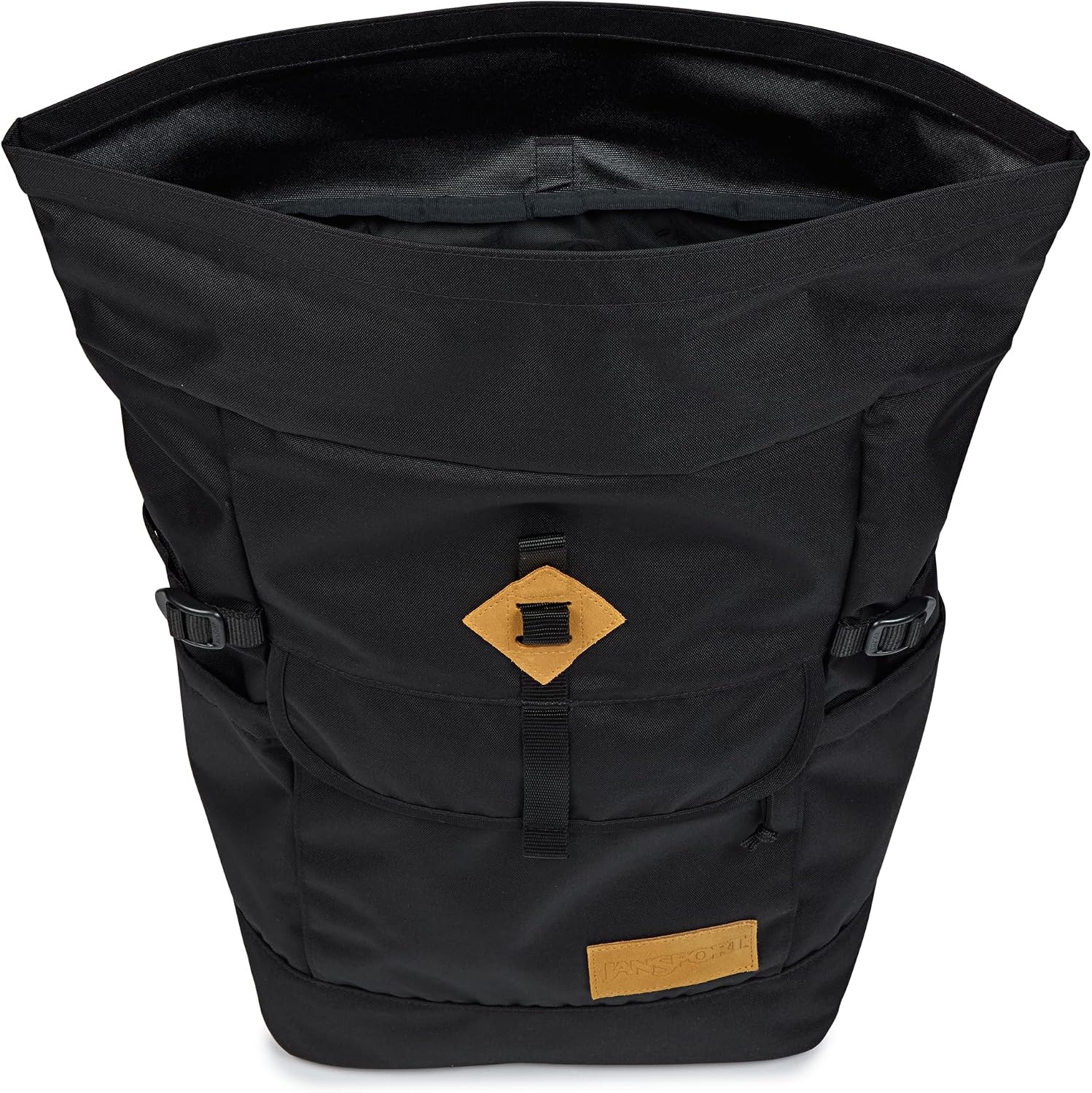 image:imageJanSport Hatchet Rolltop Backpack 17inch Padded Laptop Sleeve Spacious Main Compartment Dual Water Bottle Pockets BlackBlack