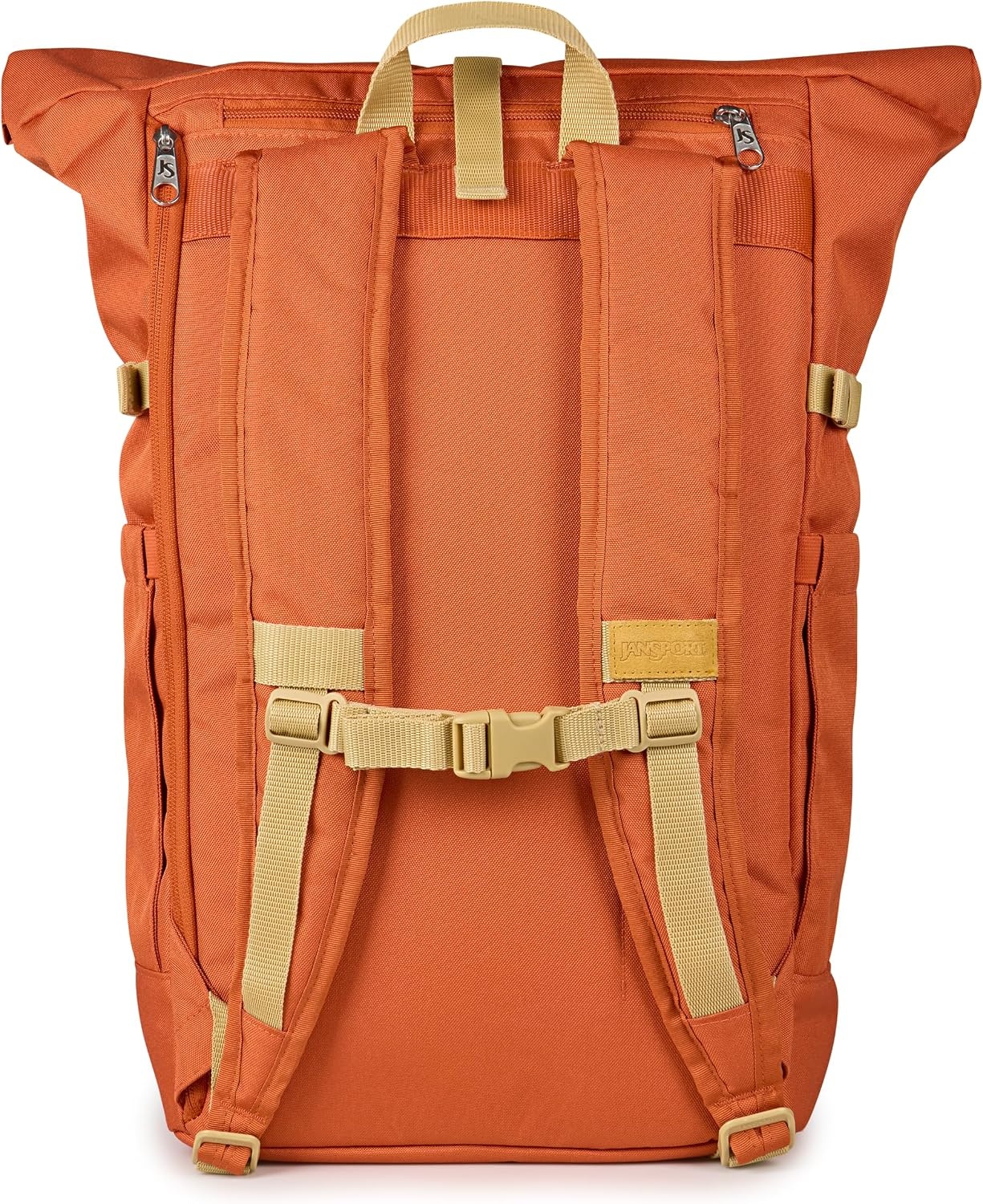 image:imageJanSport Hatchet Rolltop Backpack 17inch Padded Laptop Sleeve Spacious Main Compartment Dual Water Bottle Pockets BlackDune Red