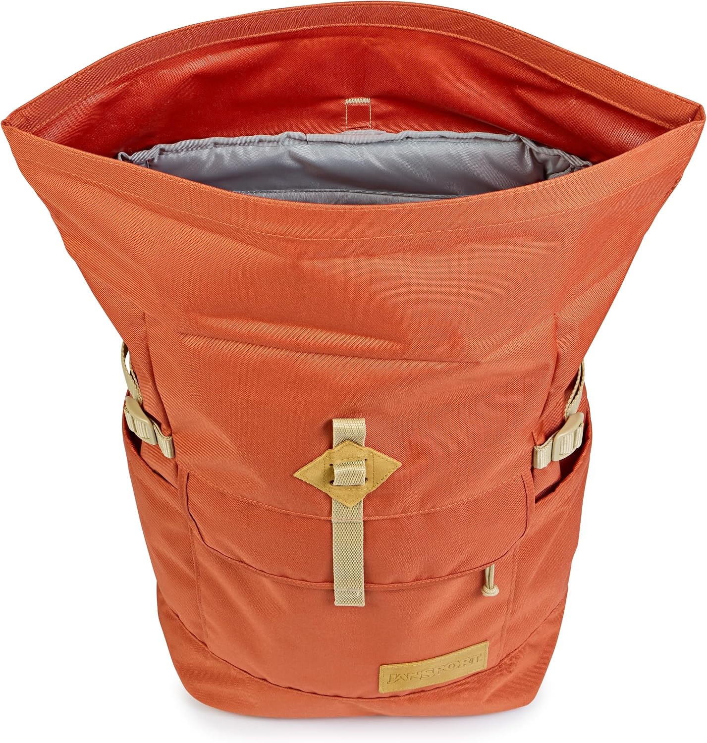 image:imageJanSport Hatchet Rolltop Backpack 17inch Padded Laptop Sleeve Spacious Main Compartment Dual Water Bottle Pockets BlackDune Red