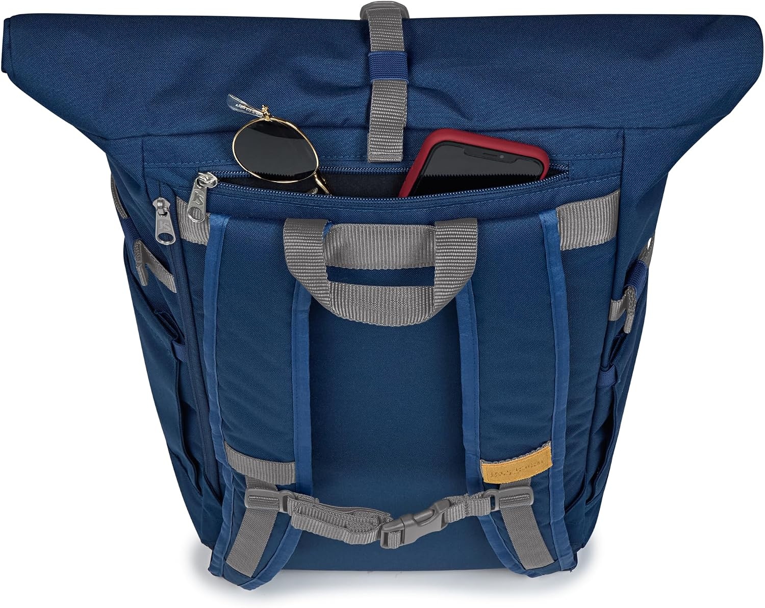 image:imageJanSport Hatchet Rolltop Backpack 17inch Padded Laptop Sleeve Spacious Main Compartment Dual Water Bottle Pockets BlackNavy
