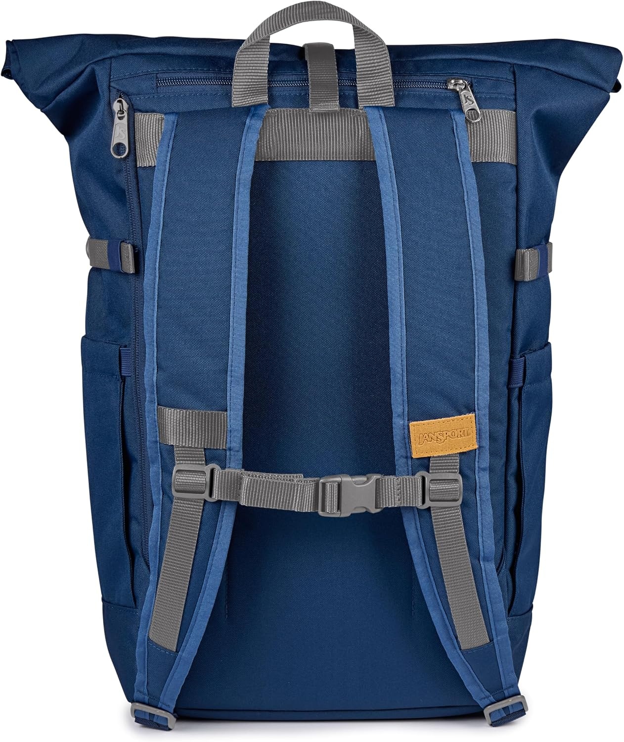 image:imageJanSport Hatchet Rolltop Backpack 17inch Padded Laptop Sleeve Spacious Main Compartment Dual Water Bottle Pockets BlackNavy
