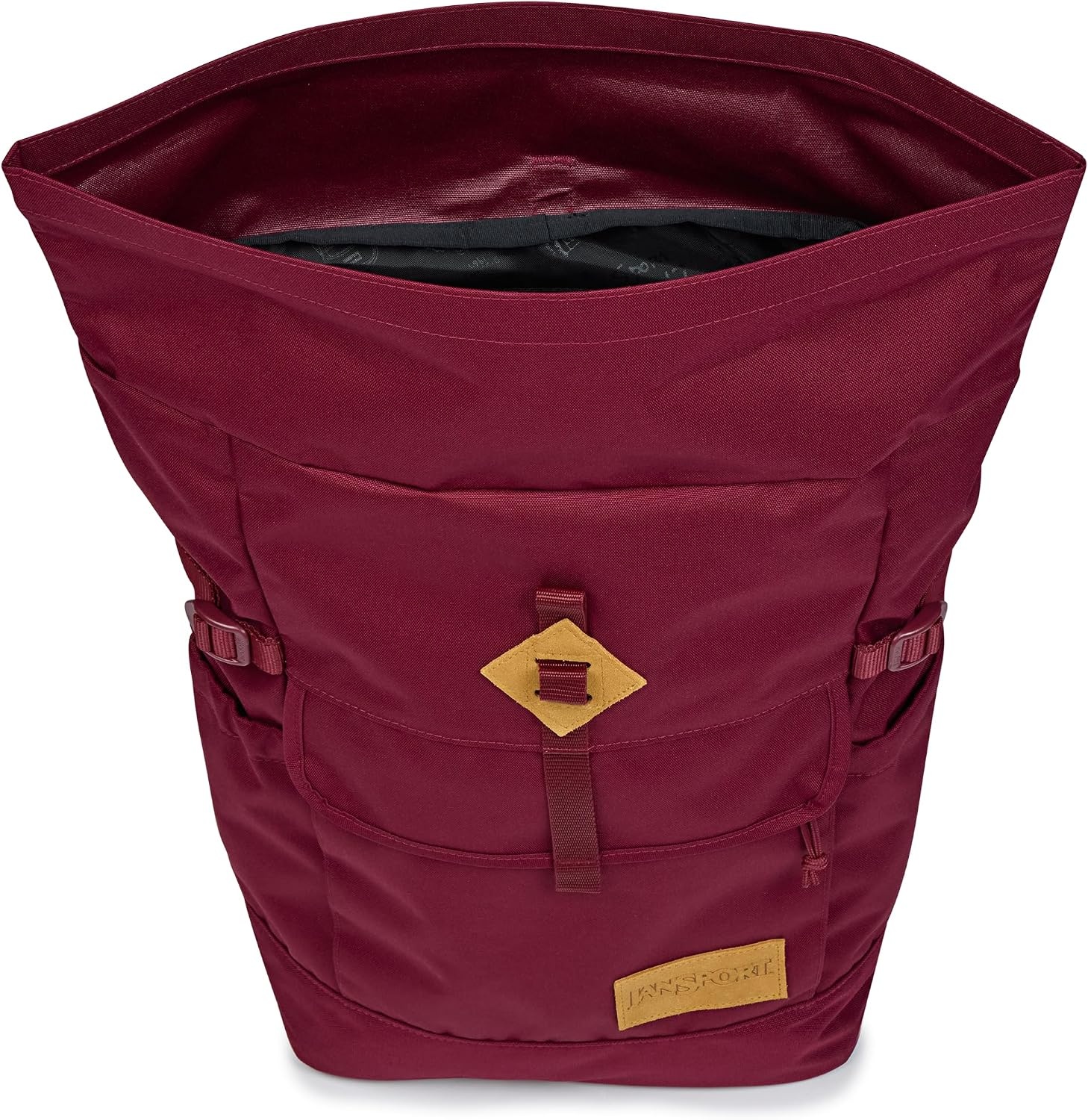 image:imageJanSport Hatchet Rolltop Backpack 17inch Padded Laptop Sleeve Spacious Main Compartment Dual Water Bottle Pockets BlackRusset Red