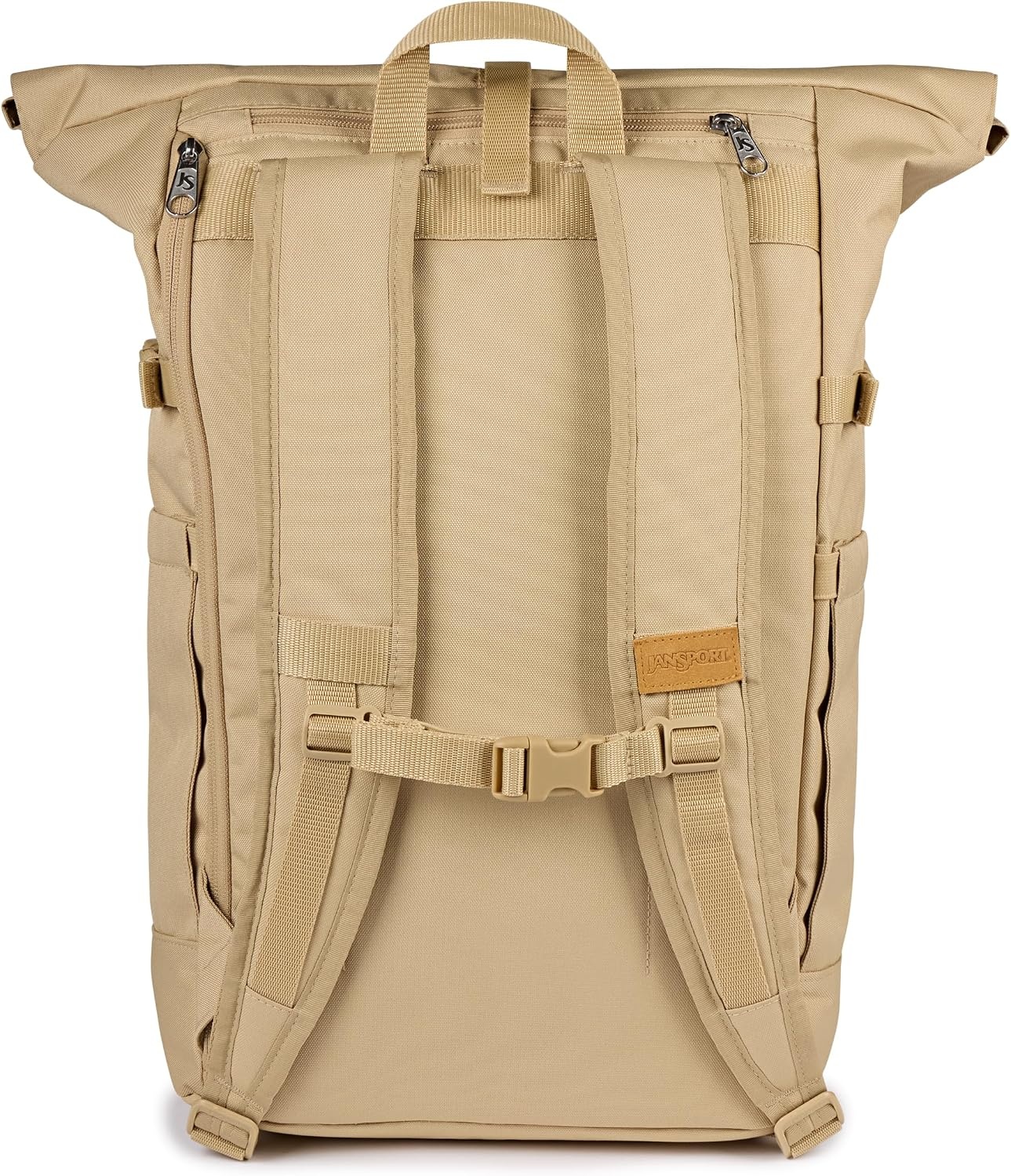 image:imageJanSport Hatchet Rolltop Backpack 17inch Padded Laptop Sleeve Spacious Main Compartment Dual Water Bottle Pockets BlackTravertine