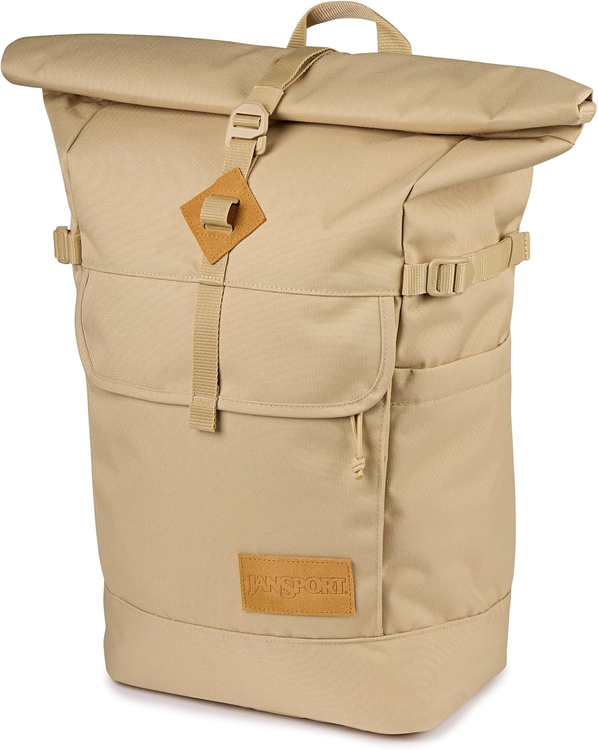 image:imageJanSport Hatchet Rolltop Backpack 17inch Padded Laptop Sleeve Spacious Main Compartment Dual Water Bottle Pockets BlackTravertine