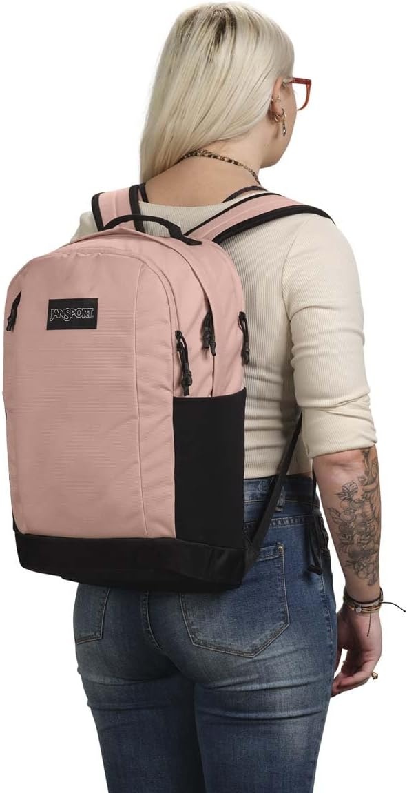 image:imageJanSport Inbound Pack Large Main Compartment Dual Water Bottle Pockets and Dedicated 15Inch Padded Laptop Pocket Cargo GreenMisty Rose
