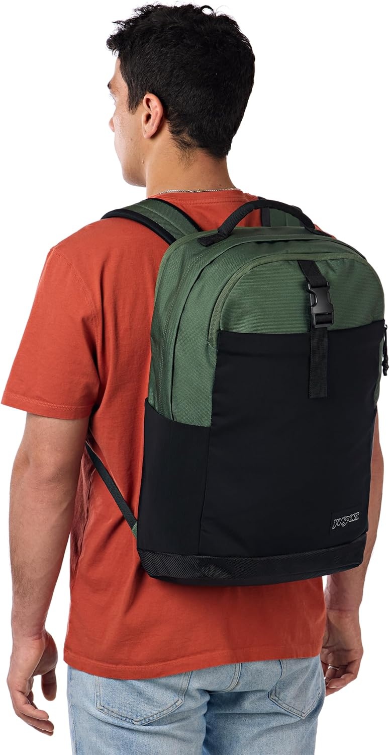 image:imageJanSport Journey Pack Backpack Large Main Compartment Dual Water Bottle Pockets 15inch Padded Laptop Compartment with Tricot Lined Sleeve Cargo GreenCargo Green