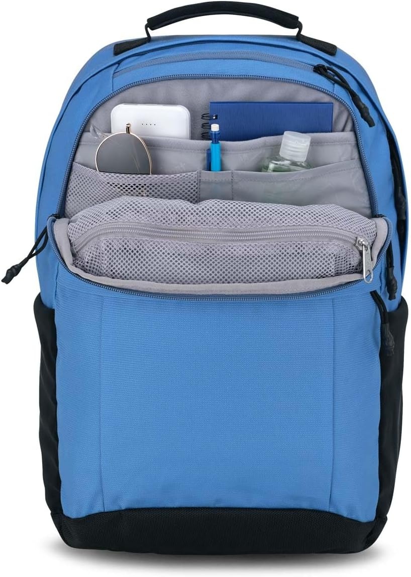 image:imageJanSport Landings Pack Large Backpack with Soft Back Panel Dual Water Bottle Pockets 15Inch Padded Laptop Compartment WhiteElemental Blue