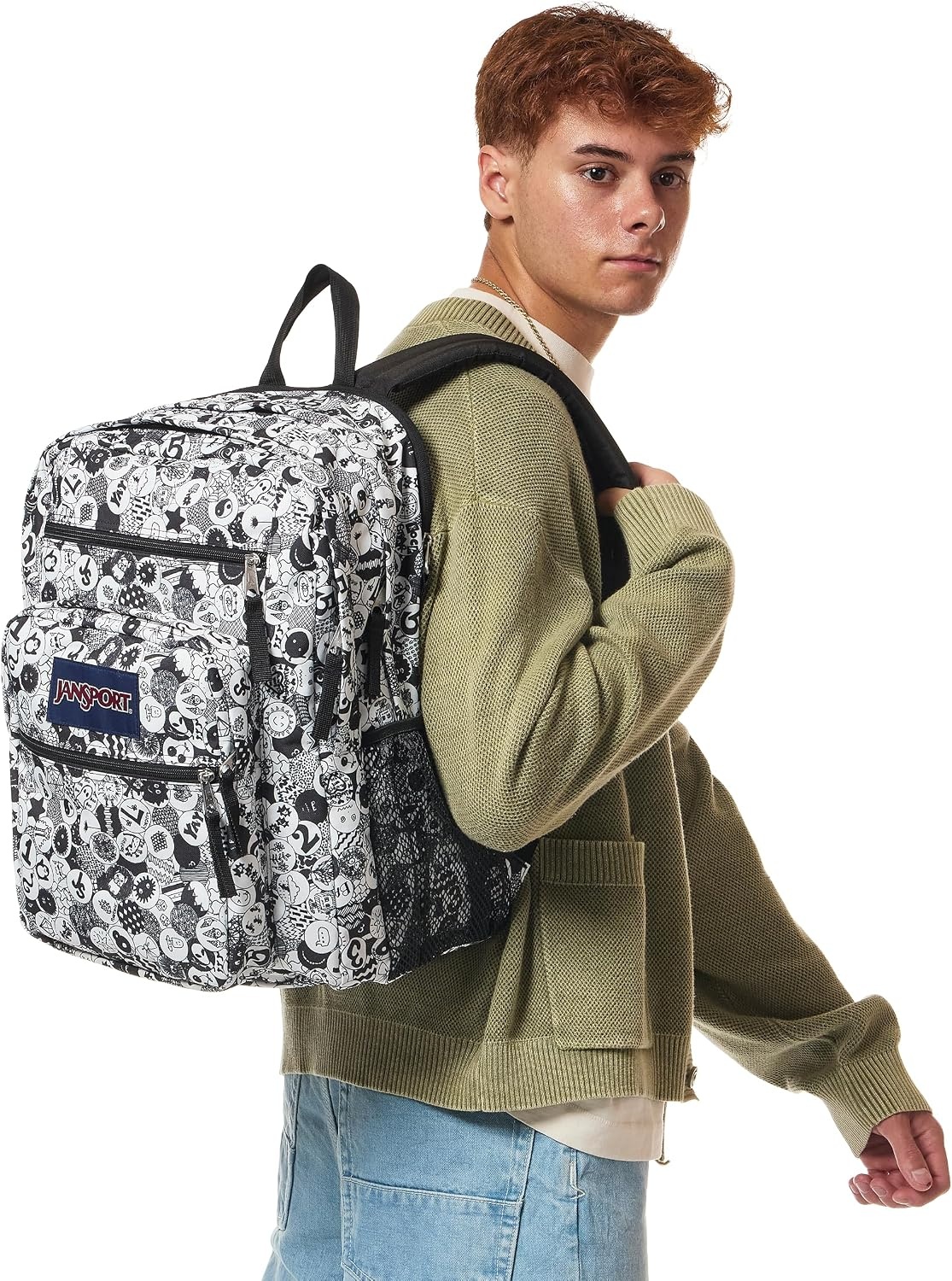 image:imageJanSport Laptop Backpack Computer Bag with 2 Compartments Ergonomic Shoulder Straps 15 Laptop Sleeve Haul Handle Vortex VoyageDoodle Dots