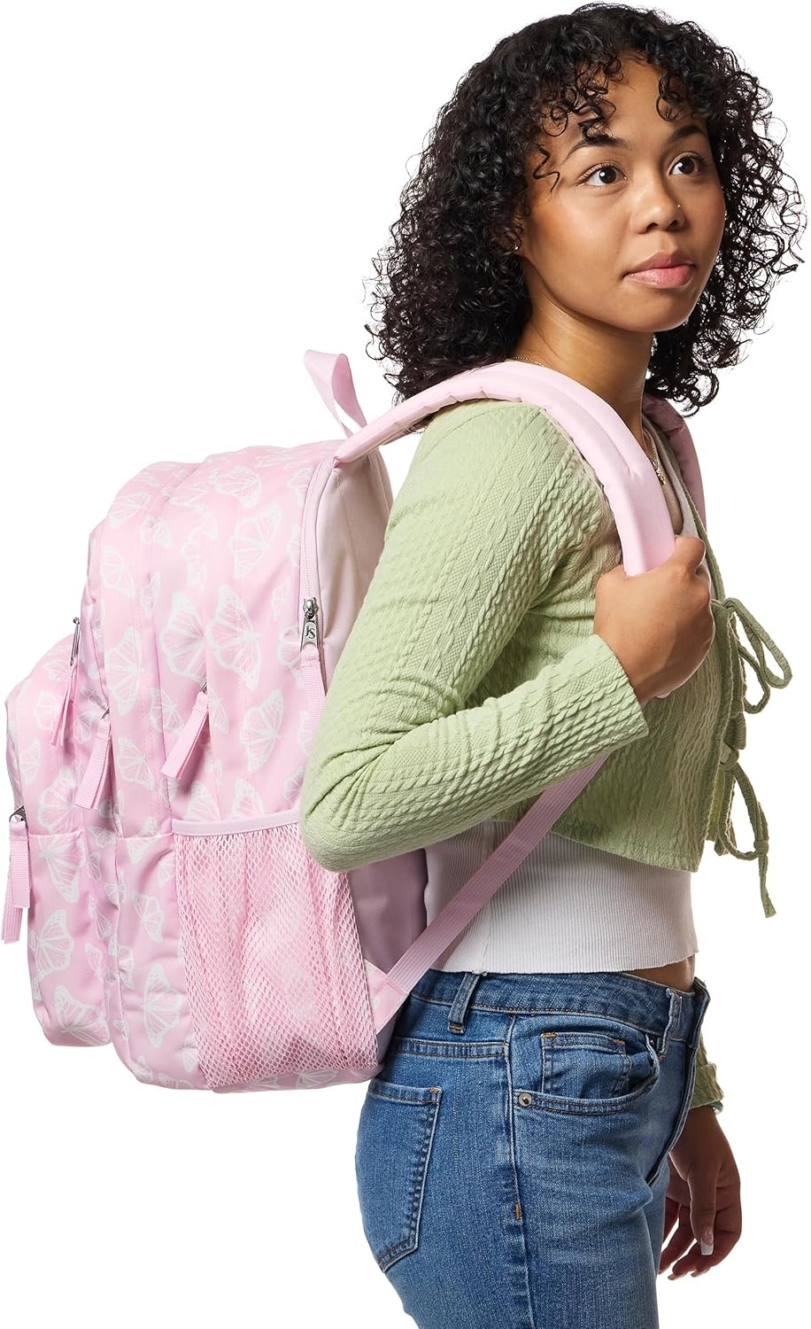 image:imageJanSport Laptop Backpack Computer Bag with 2 Compartments Ergonomic Shoulder Straps 15 Laptop Sleeve Haul Handle Vortex VoyageFlutter By Pink