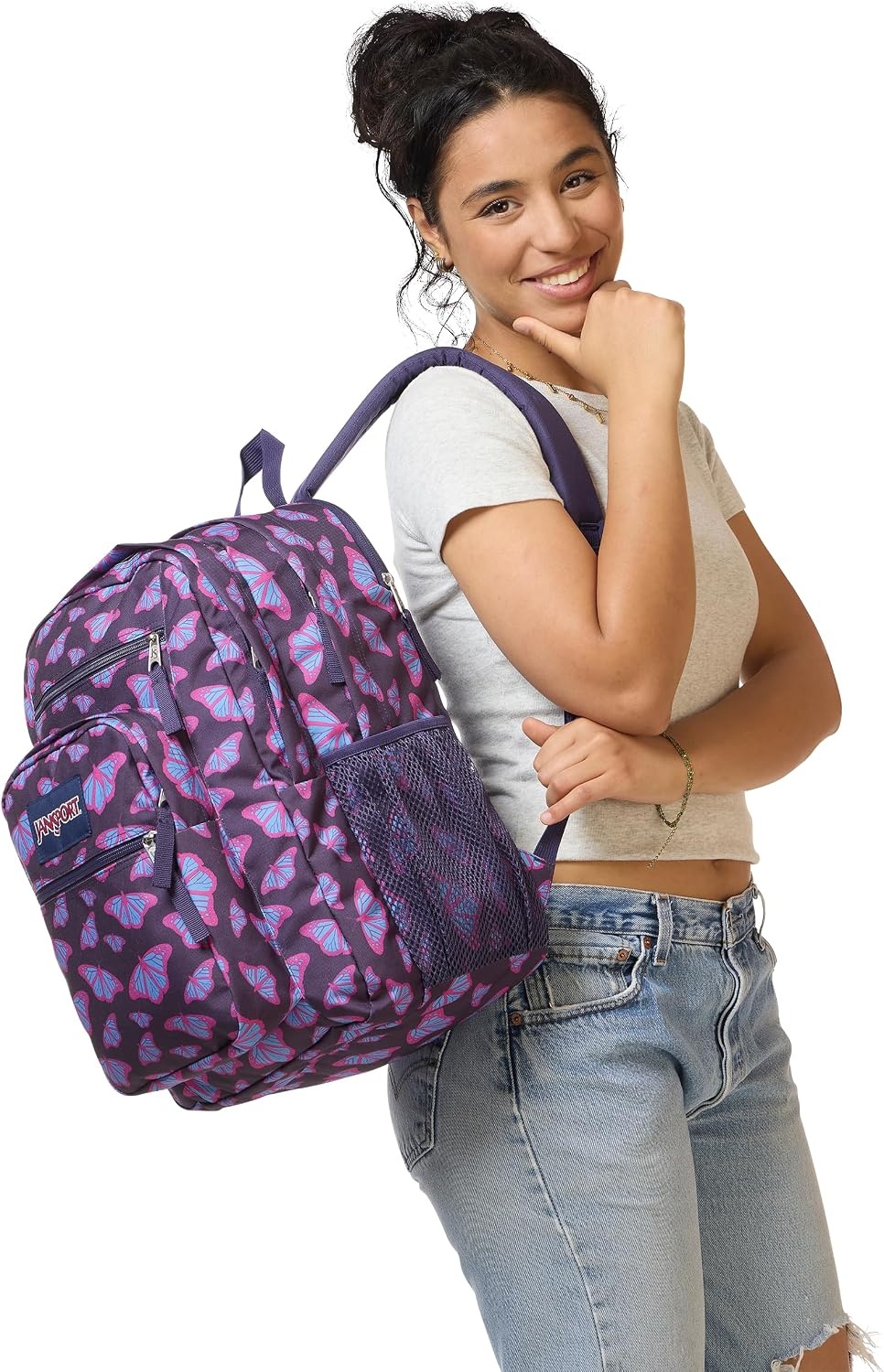 image:imageJanSport Laptop Backpack Computer Bag with 2 Compartments Ergonomic Shoulder Straps 15 Laptop Sleeve Haul Handle Vortex VoyageFlutter By Purple
