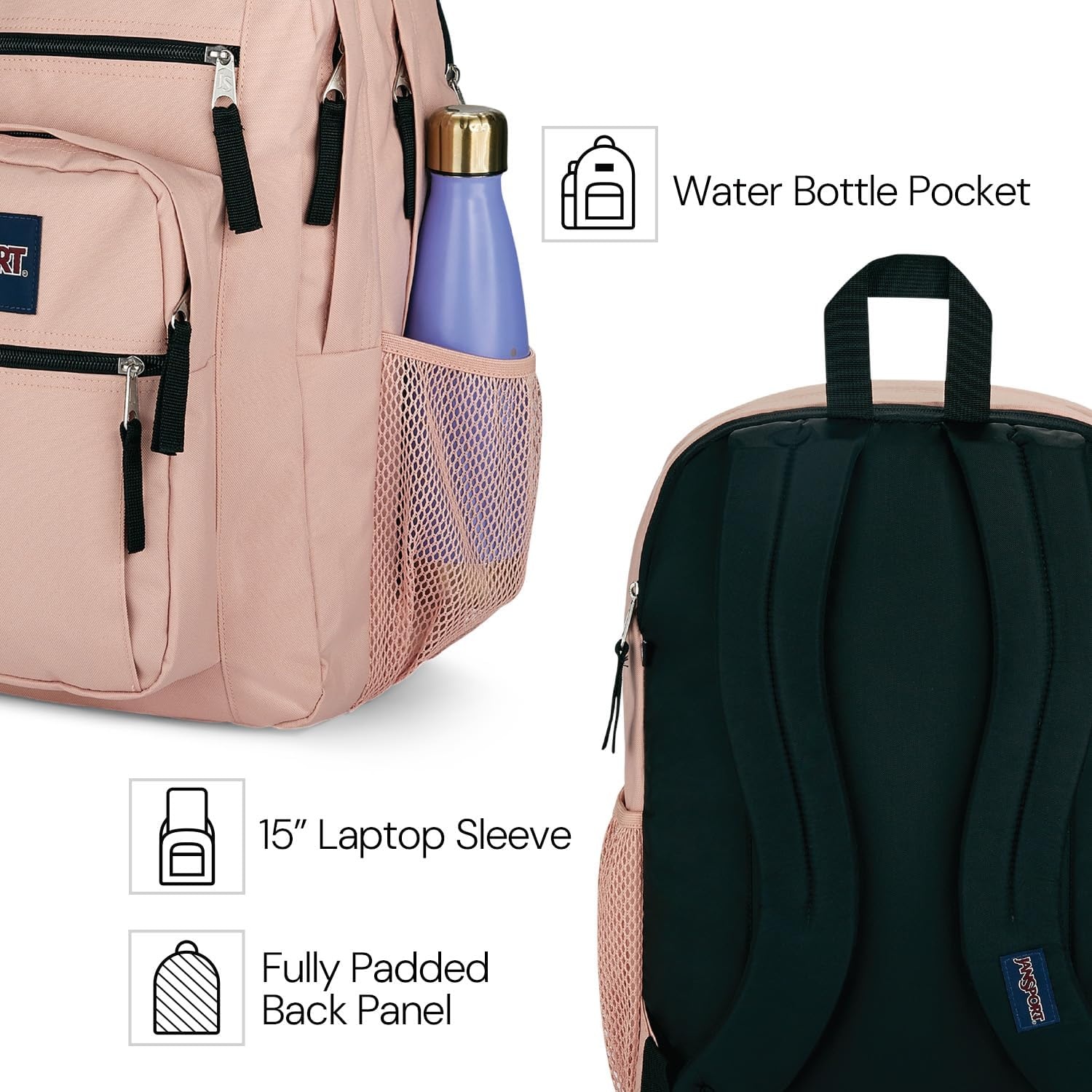 image:imageJanSport Laptop Backpack Computer Bag with 2 Compartments Ergonomic Shoulder Straps 15 Laptop Sleeve Haul Handle Vortex VoyageFresh Mint