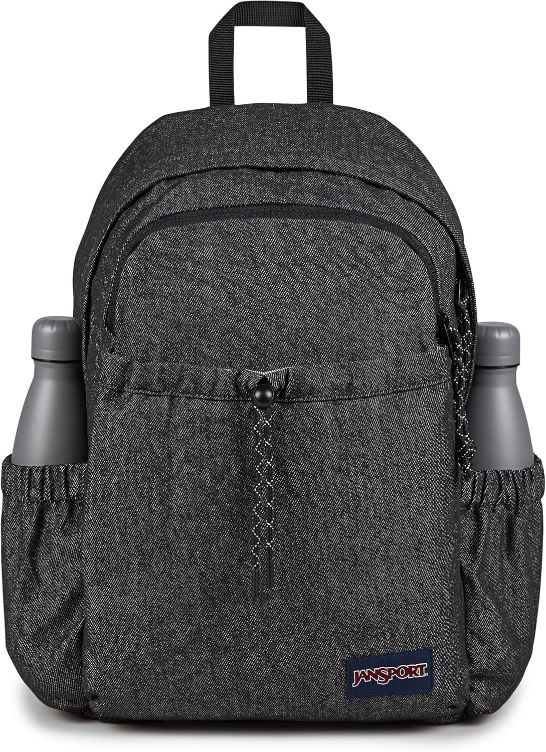 image:imageJanSport Lounge Pack FX Large Main Compartment Dual Water Bottle Pockets Front Drawcord Pocket Padded Laptop Sleeve Black DenimBlack Denim