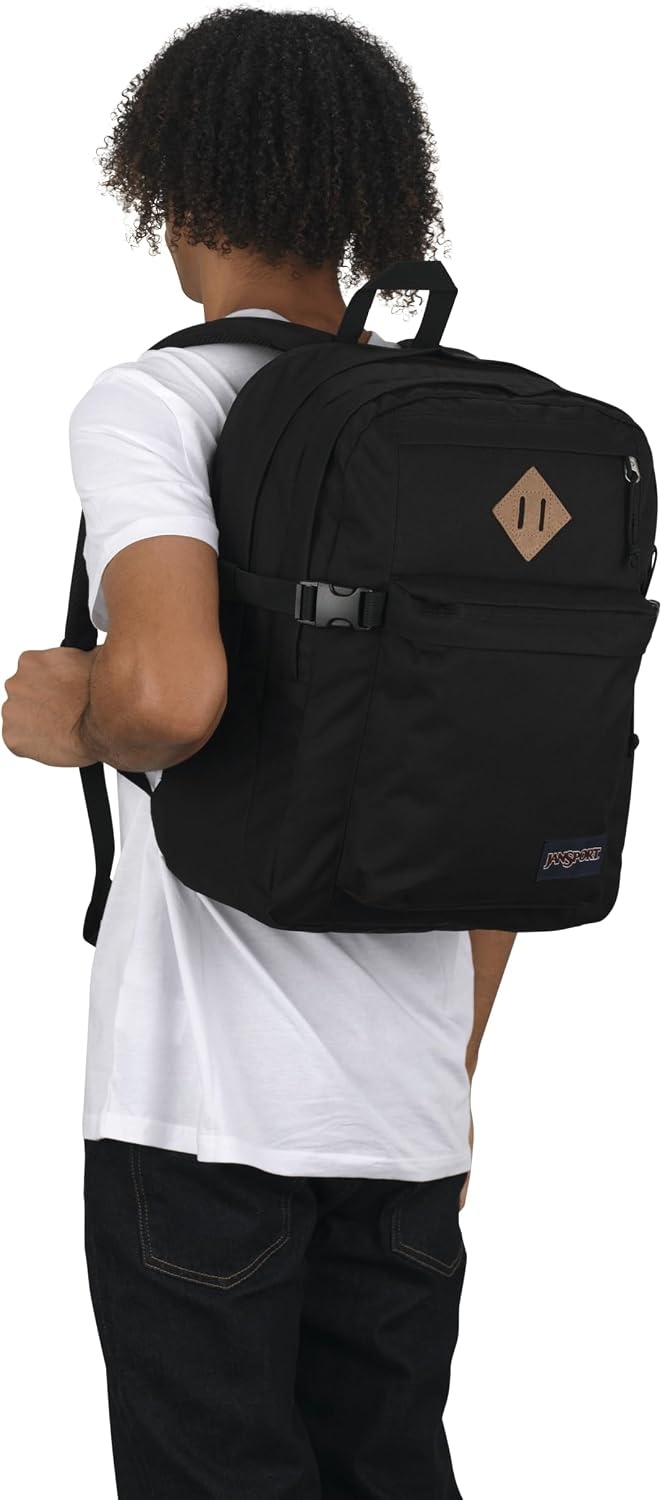 image:imageJanSport Main Campus Backpack Travel or Work Backpack with 15Inch Laptop Sleeve and Dual Water Bottle Pockets Surreal SwirliesBlack