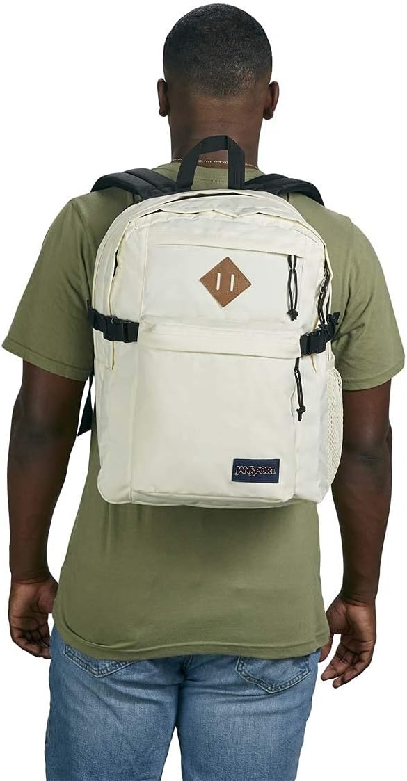 image:imageJanSport Main Campus Backpack Travel or Work Backpack with 15Inch Laptop Sleeve and Dual Water Bottle Pockets Surreal SwirliesCoconut