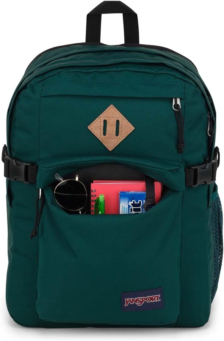 image:imageJanSport Main Campus Backpack Travel or Work Backpack with 15Inch Laptop Sleeve and Dual Water Bottle Pockets Surreal SwirliesDeep Juniper