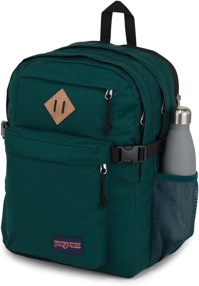 image:imageJanSport Main Campus Backpack Travel or Work Backpack with 15Inch Laptop Sleeve and Dual Water Bottle Pockets Surreal SwirliesDeep Juniper