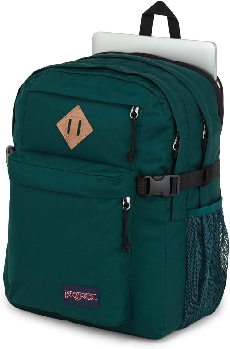 image:imageJanSport Main Campus Backpack Travel or Work Backpack with 15Inch Laptop Sleeve and Dual Water Bottle Pockets Surreal SwirliesDeep Juniper