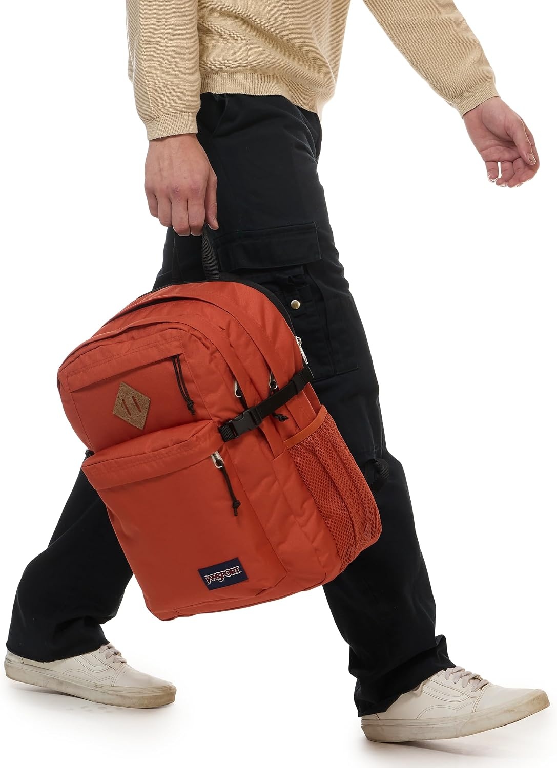 image:imageJanSport Main Campus Backpack Travel or Work Backpack with 15Inch Laptop Sleeve and Dual Water Bottle Pockets Surreal SwirliesDune Red