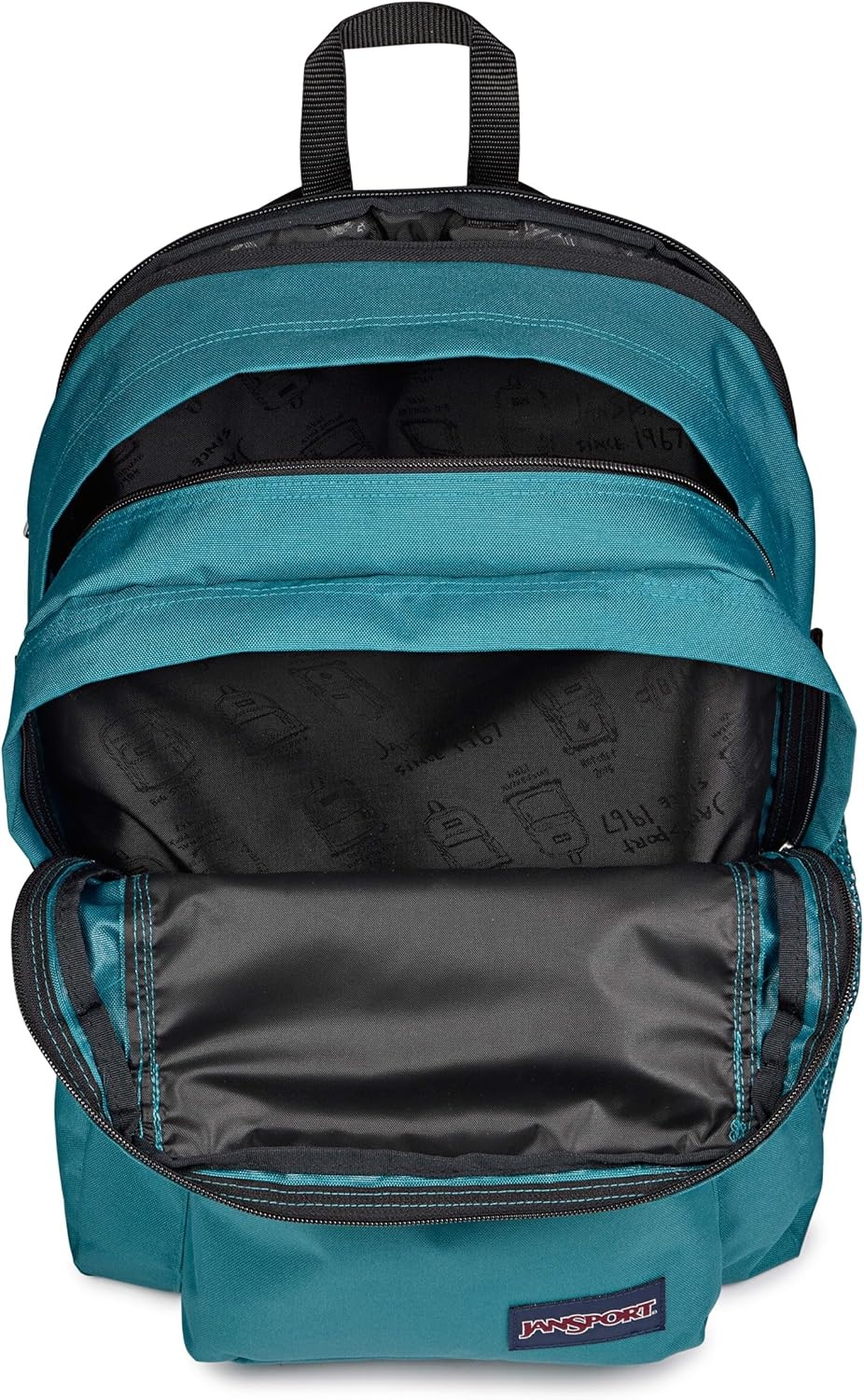 image:imageJanSport Main Campus Backpack Travel or Work Backpack with 15Inch Laptop Sleeve and Dual Water Bottle Pockets Surreal SwirliesEmerald Pool