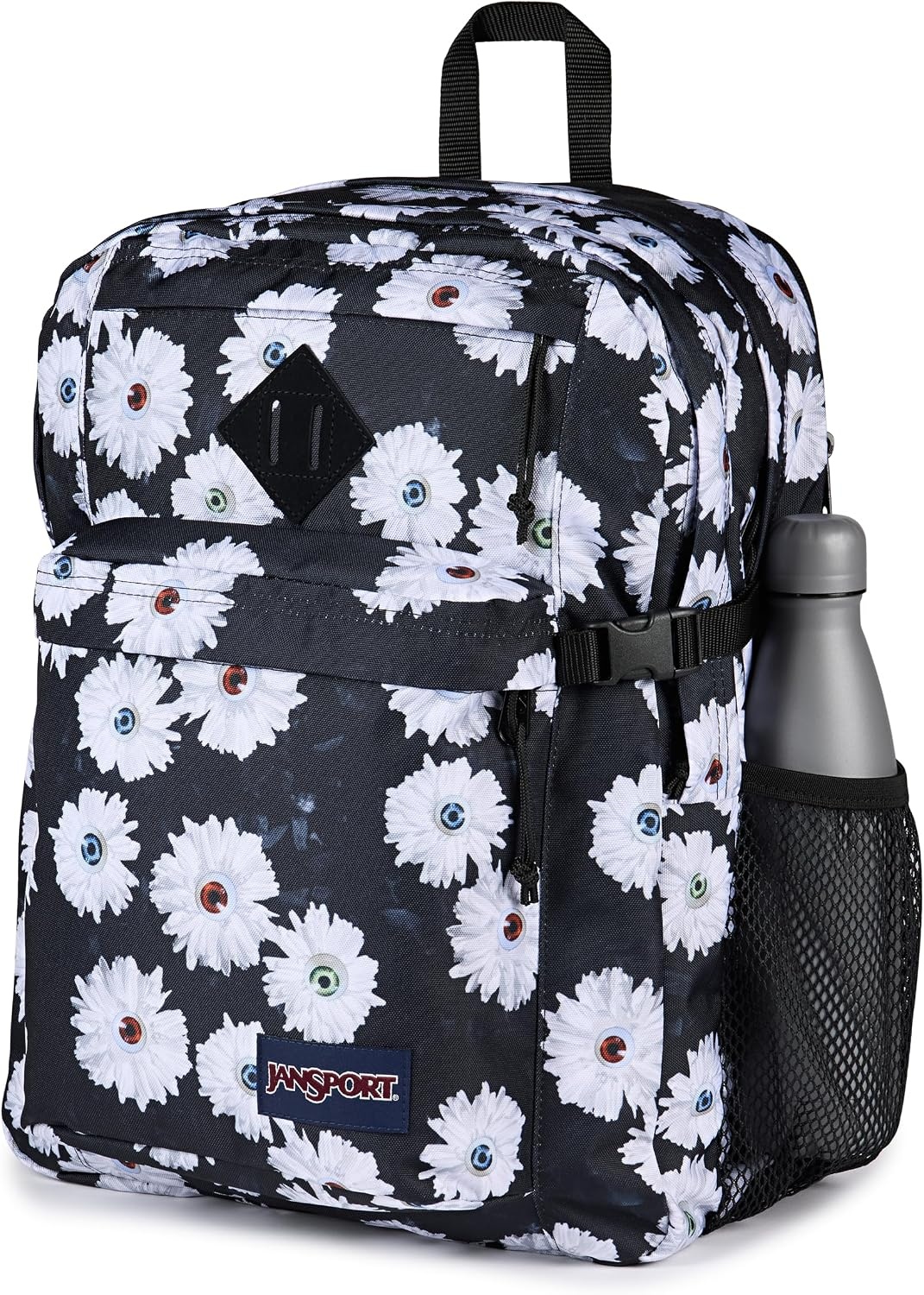 image:imageJanSport Main Campus Backpack Travel or Work Backpack with 15Inch Laptop Sleeve and Dual Water Bottle Pockets Surreal SwirliesEyeball Blossom