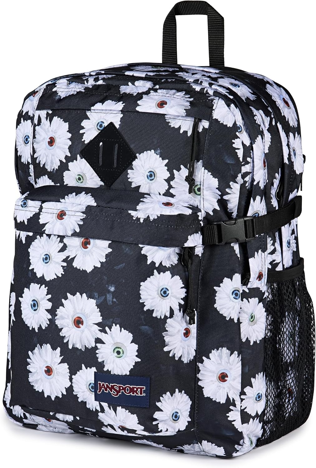 image:imageJanSport Main Campus Backpack Travel or Work Backpack with 15Inch Laptop Sleeve and Dual Water Bottle Pockets Surreal SwirliesEyeball Blossom