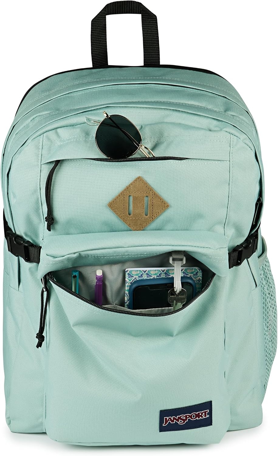 image:imageJanSport Main Campus Backpack Travel or Work Backpack with 15Inch Laptop Sleeve and Dual Water Bottle Pockets Surreal SwirliesFaded Sage