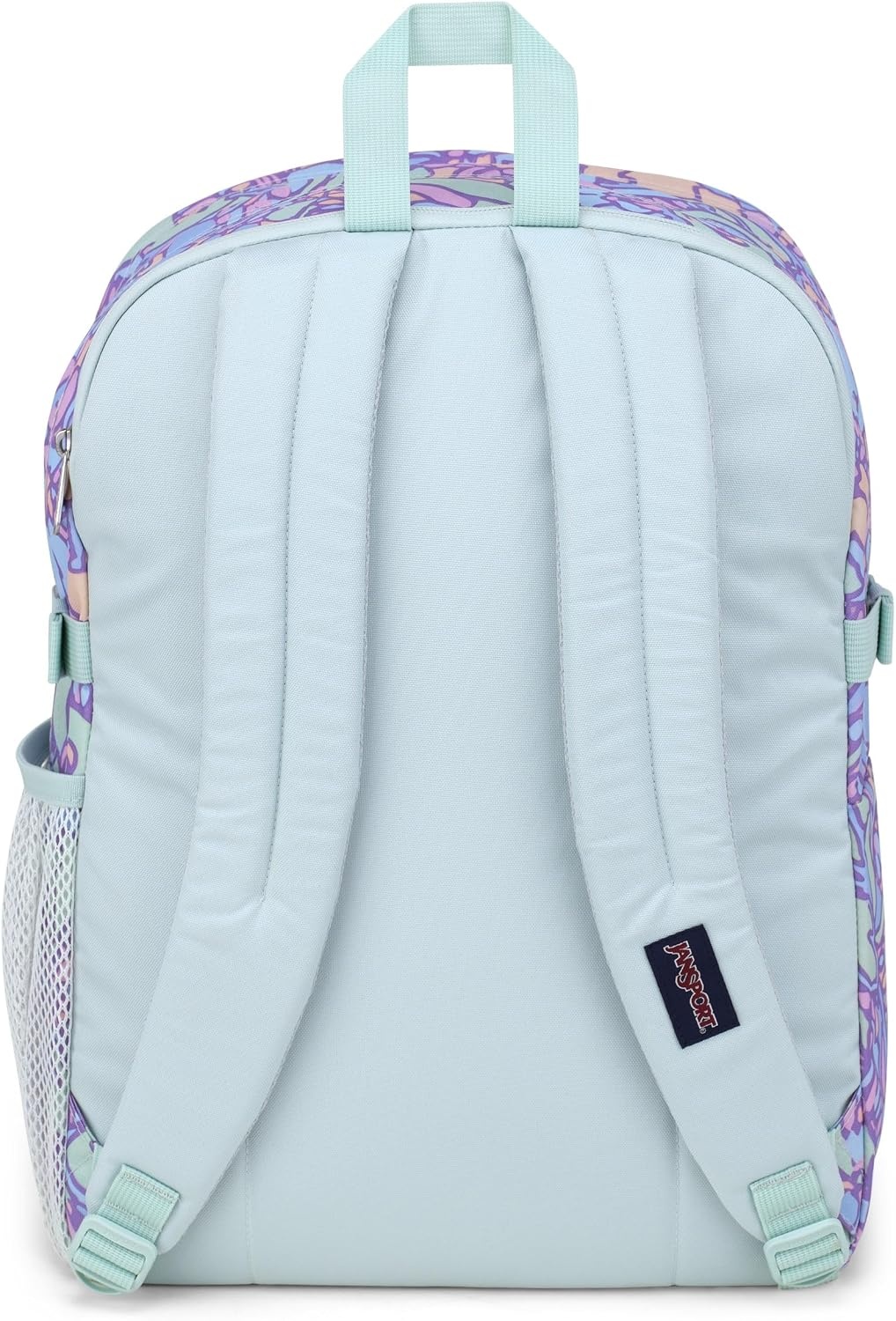image:imageJanSport Main Campus Backpack Travel or Work Backpack with 15Inch Laptop Sleeve and Dual Water Bottle Pockets Surreal SwirliesFluid Floral Pastel Lilac