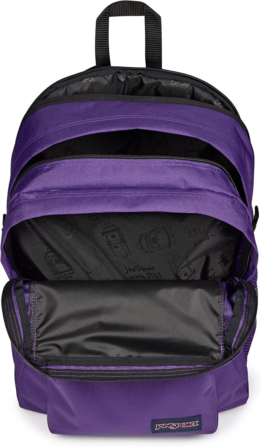 image:imageJanSport Main Campus Backpack Travel or Work Backpack with 15Inch Laptop Sleeve and Dual Water Bottle Pockets Surreal SwirliesGrape Jelly