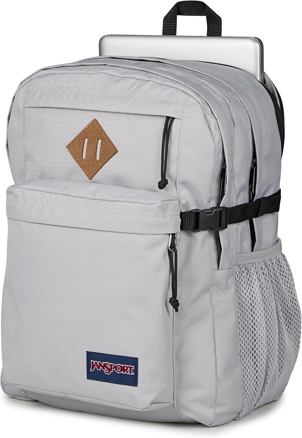 image:imageJanSport Main Campus Backpack Travel or Work Backpack with 15Inch Laptop Sleeve and Dual Water Bottle Pockets Surreal SwirliesGrounded Grey