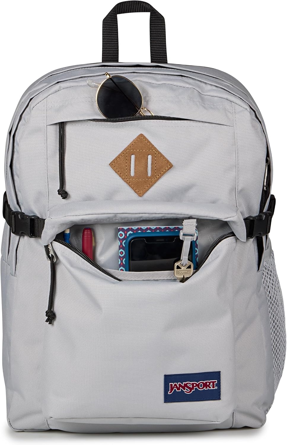 image:imageJanSport Main Campus Backpack Travel or Work Backpack with 15Inch Laptop Sleeve and Dual Water Bottle Pockets Surreal SwirliesGrounded Grey