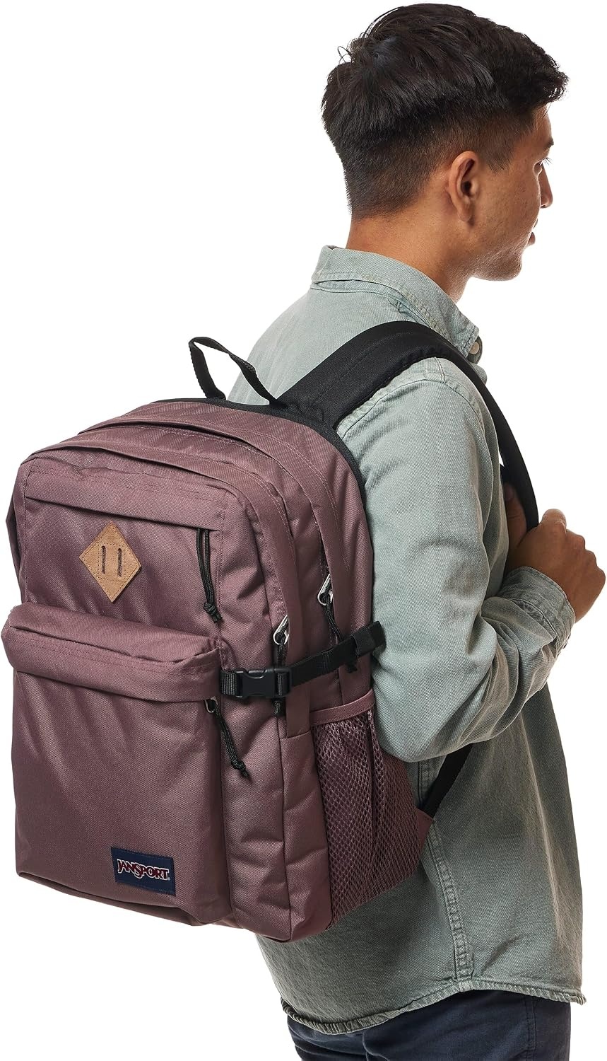 image:imageJanSport Main Campus Backpack Travel or Work Backpack with 15Inch Laptop Sleeve and Dual Water Bottle Pockets Surreal SwirliesMahogany Haze