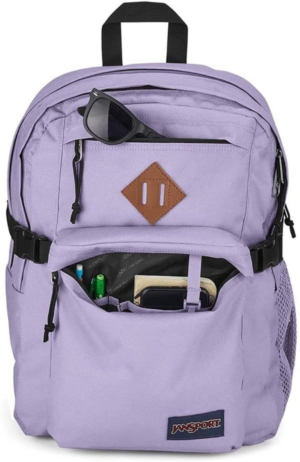 image:imageJanSport Main Campus Backpack Travel or Work Backpack with 15Inch Laptop Sleeve and Dual Water Bottle Pockets Surreal SwirliesPastel Lilac