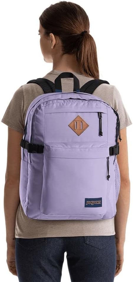 image:imageJanSport Main Campus Backpack Travel or Work Backpack with 15Inch Laptop Sleeve and Dual Water Bottle Pockets Surreal SwirliesPastel Lilac