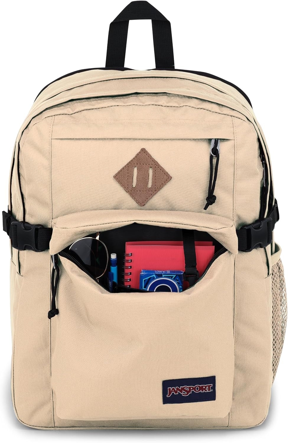 image:imageJanSport Main Campus Backpack Travel or Work Backpack with 15Inch Laptop Sleeve and Dual Water Bottle Pockets Surreal SwirliesTravertine