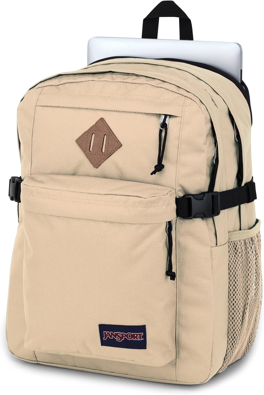 image:imageJanSport Main Campus Backpack Travel or Work Backpack with 15Inch Laptop Sleeve and Dual Water Bottle Pockets Surreal SwirliesTravertine
