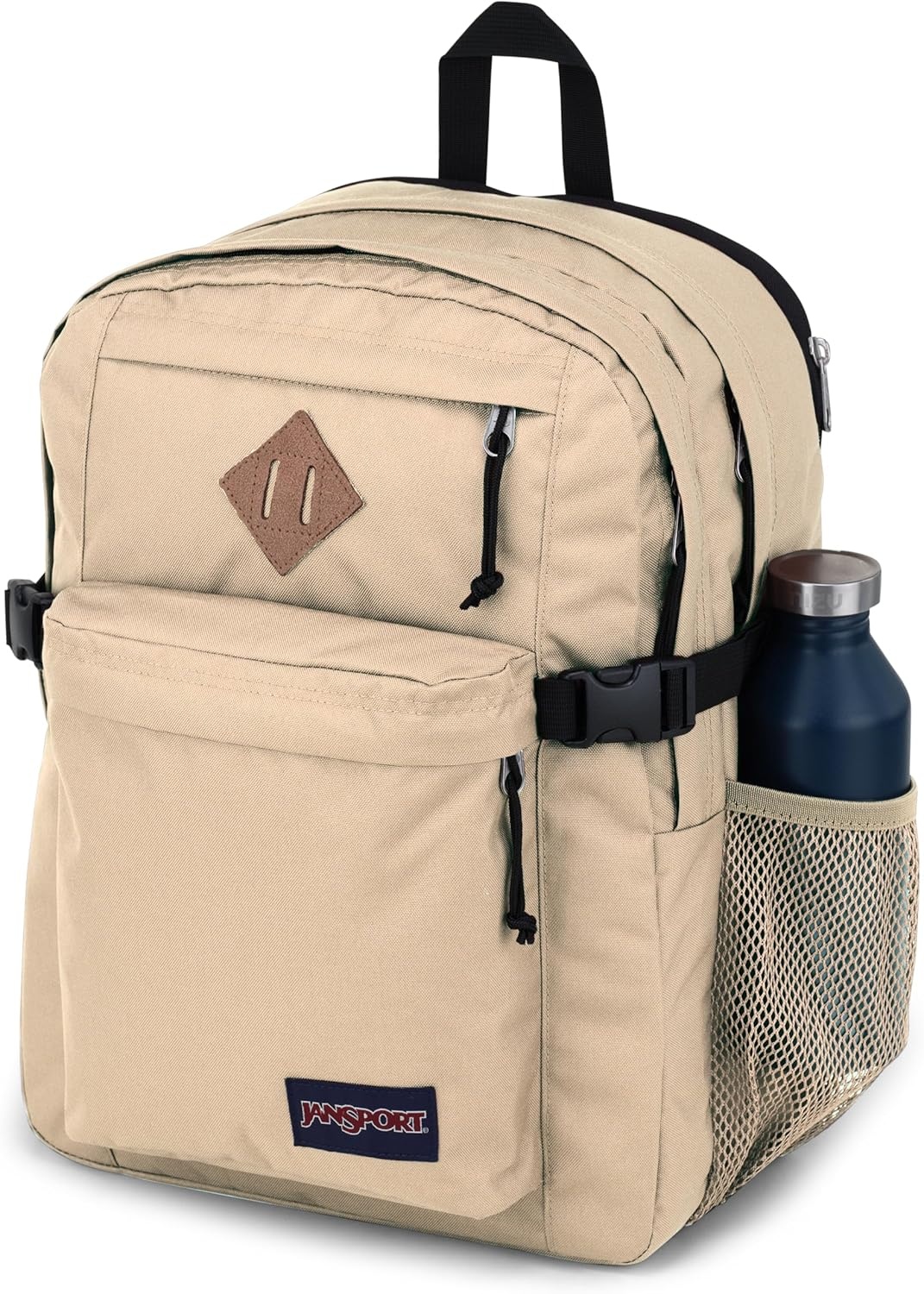 image:imageJanSport Main Campus Backpack Travel or Work Backpack with 15Inch Laptop Sleeve and Dual Water Bottle Pockets Surreal SwirliesTravertine