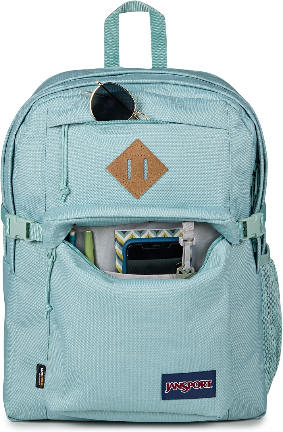image:imageJanSport Main Campus FX Backpack Travel or Work Bag w 15Inch Laptop Pack with Leather Trim Lavender AshFaded Sage