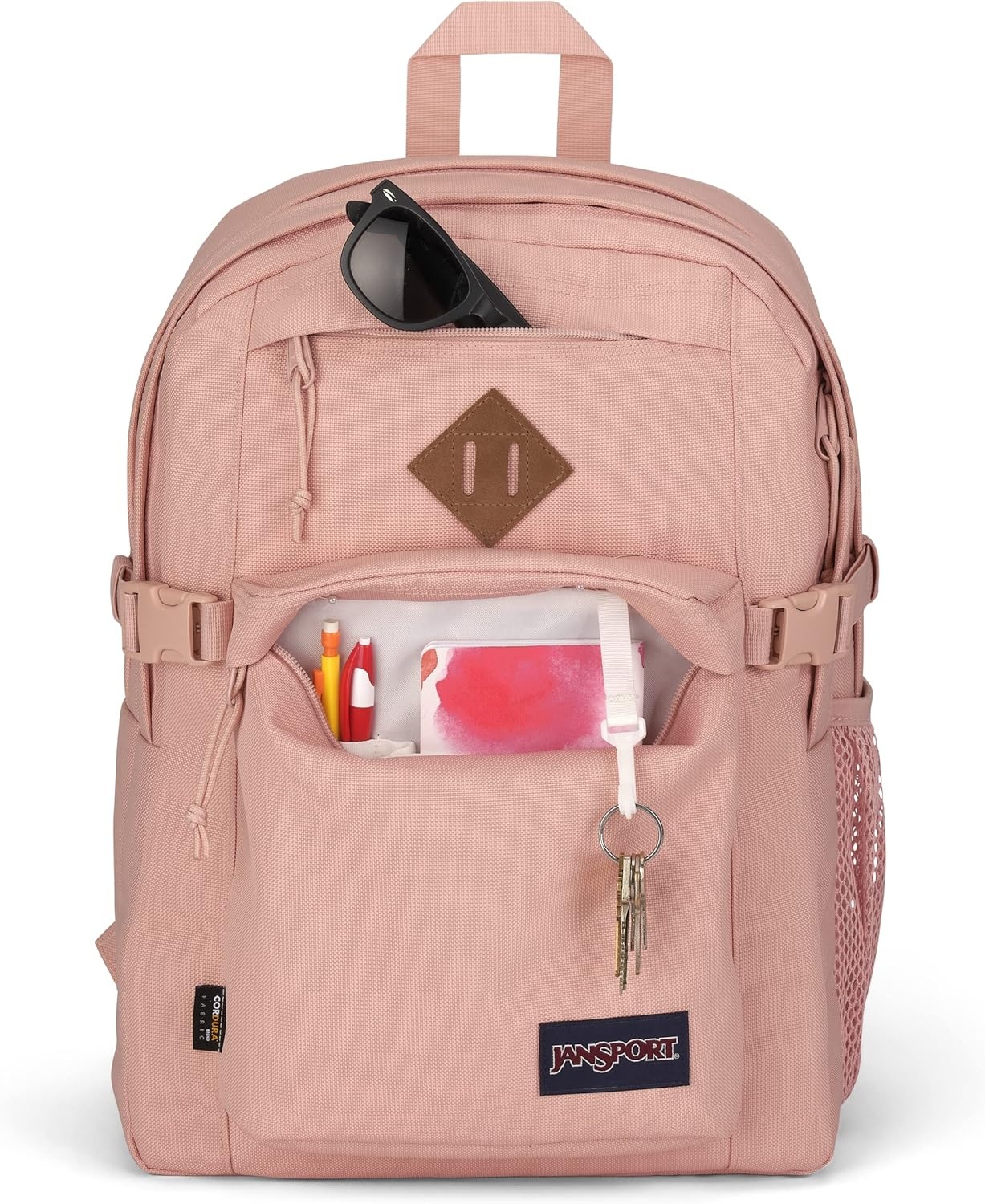 image:imageJanSport Main Campus FX Backpack Travel or Work Bag w 15Inch Laptop Pack with Leather Trim Lavender AshMisty Rose