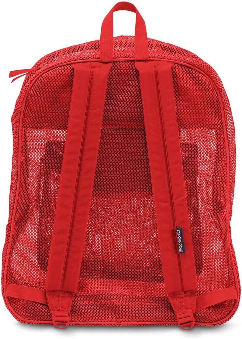 image:imageJanSport Mesh Pack See Through Backpack Ideal for Class Work Travel or Beach Outings NavyRed Tape