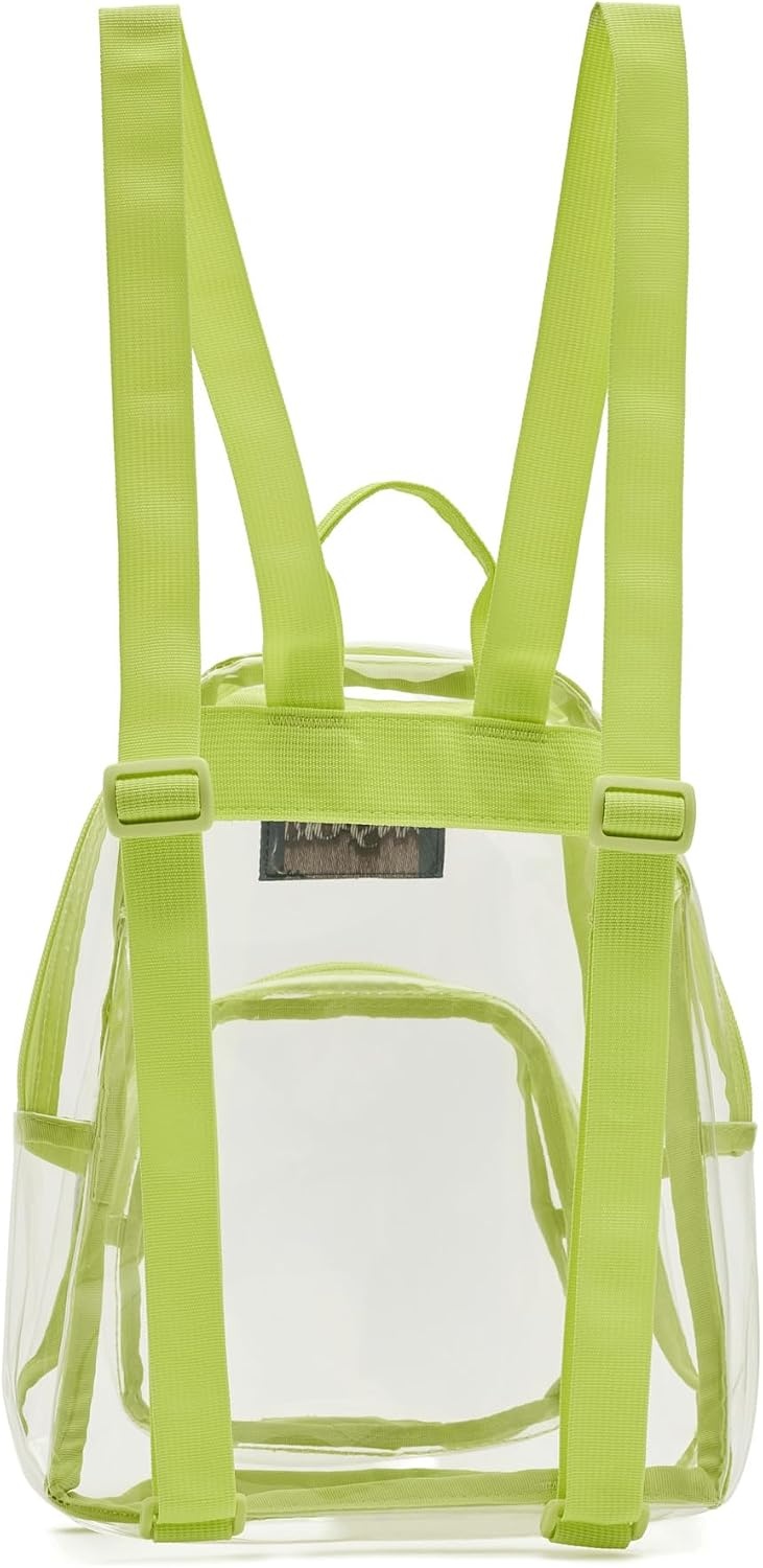 image:imageJanSport Mini Pack Lightweight 10L Backpack with Adjustable Straps and Front Zipper Pocket Perfect for Travel Concerts amp Everyday Use ClearCitron Lime