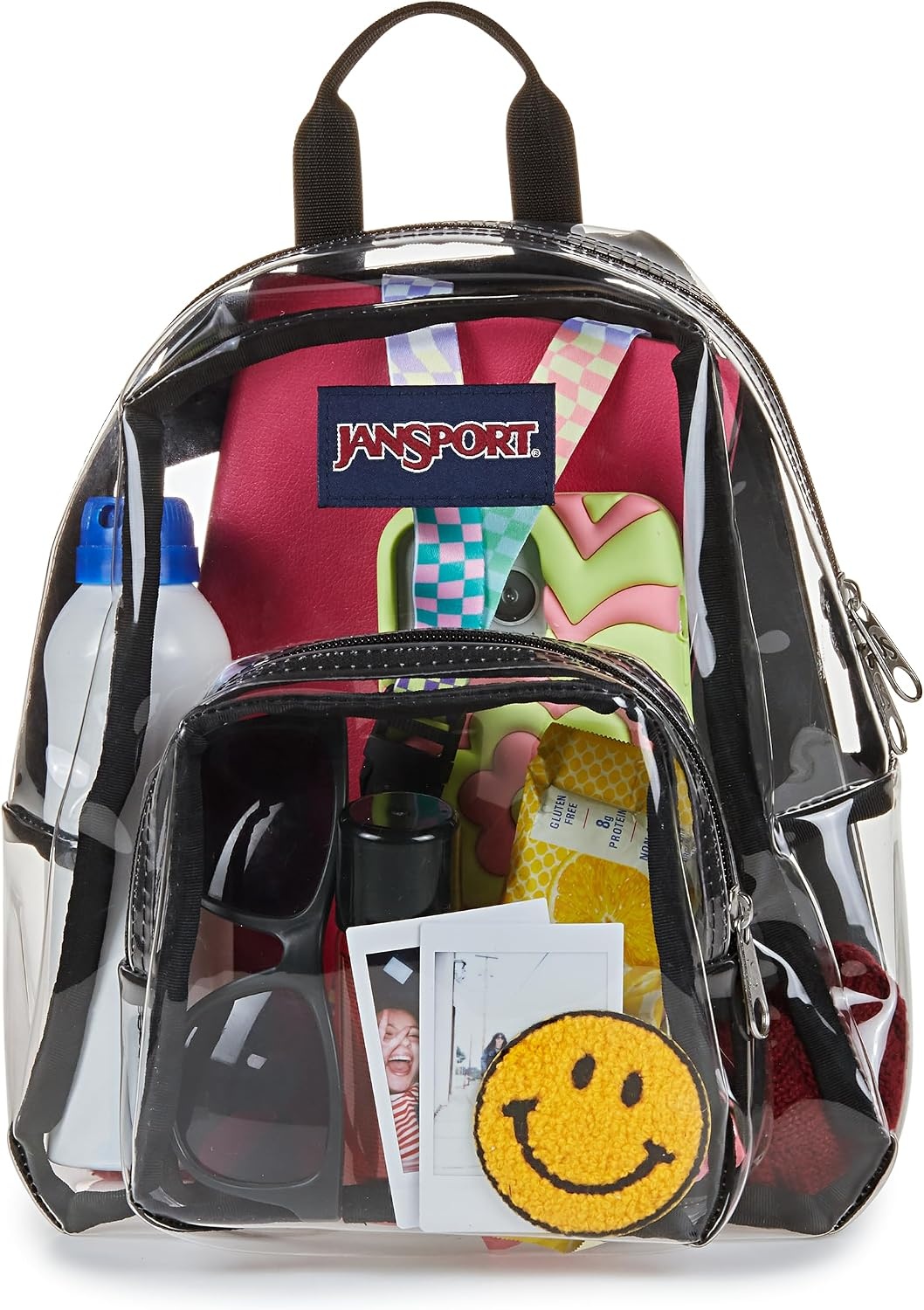 image:imageJanSport Mini Pack Lightweight 10L Backpack with Adjustable Straps and Front Zipper Pocket Perfect for Travel Concerts amp Everyday Use ClearClear
