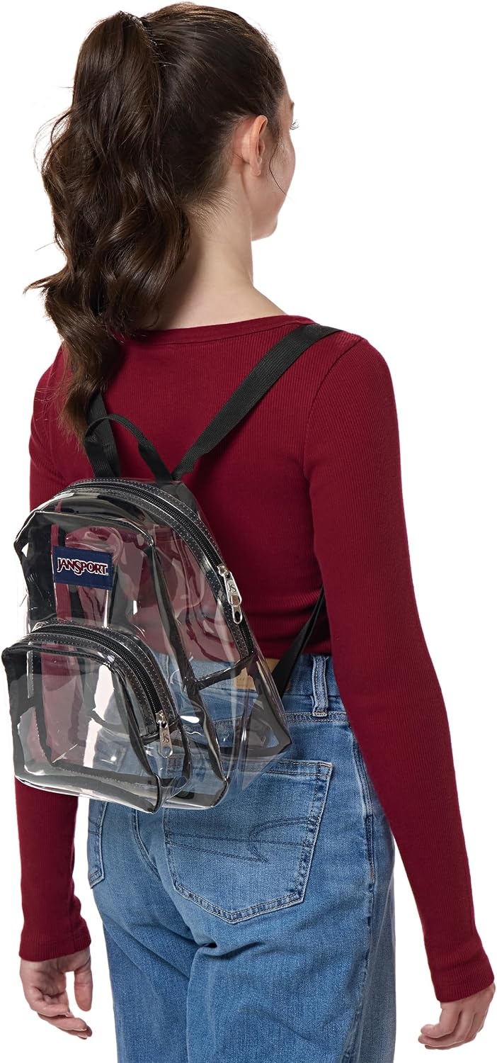 image:imageJanSport Mini Pack Lightweight 10L Backpack with Adjustable Straps and Front Zipper Pocket Perfect for Travel Concerts amp Everyday Use ClearClear