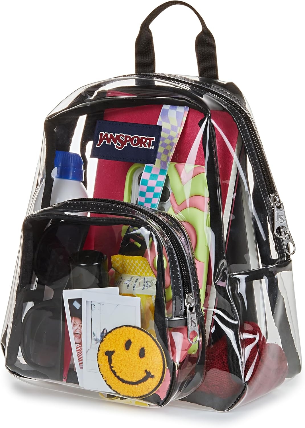 image:imageJanSport Mini Pack Lightweight 10L Backpack with Adjustable Straps and Front Zipper Pocket Perfect for Travel Concerts amp Everyday Use ClearClear