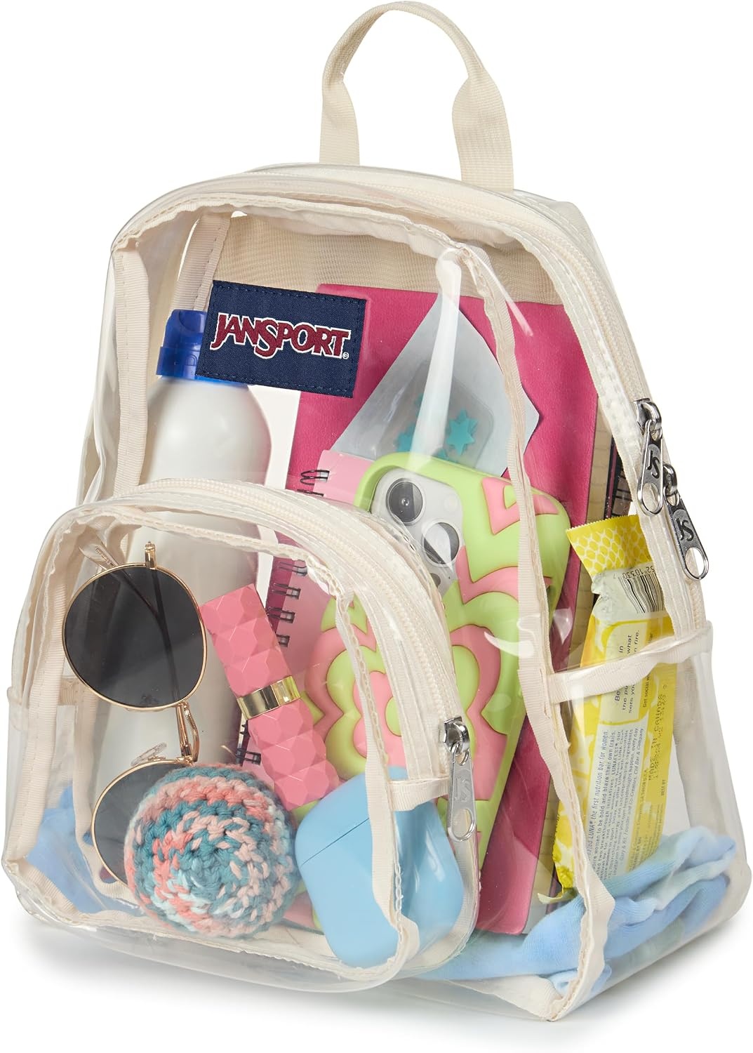 image:imageJanSport Mini Pack Lightweight 10L Backpack with Adjustable Straps and Front Zipper Pocket Perfect for Travel Concerts amp Everyday Use ClearMoon Flower