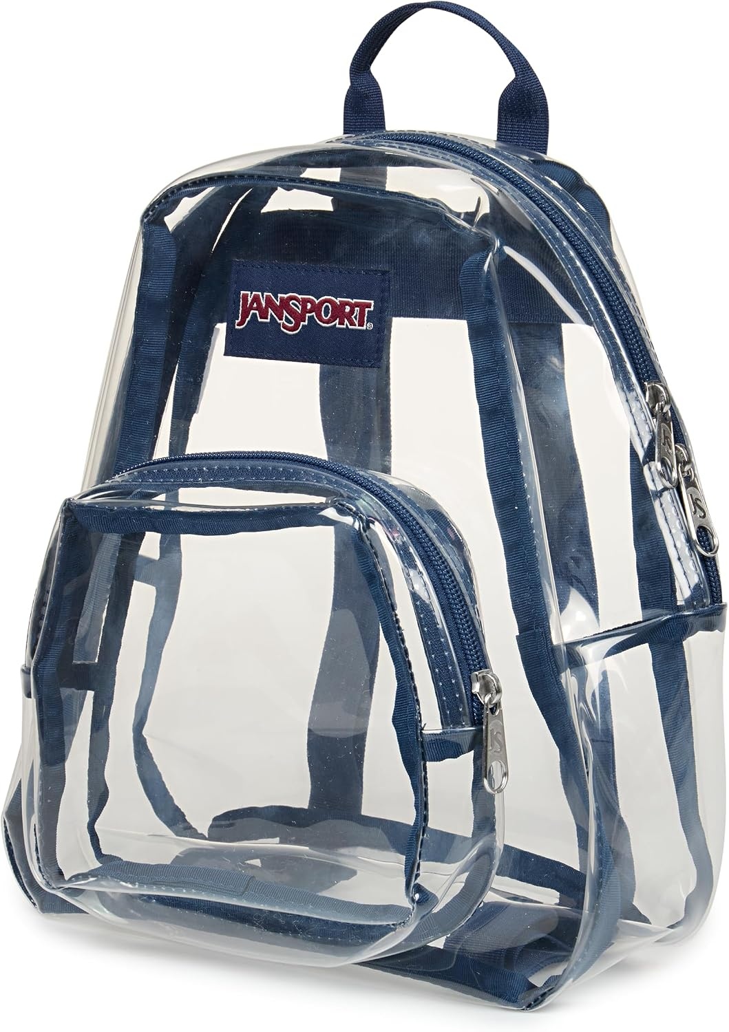image:imageJanSport Mini Pack Lightweight 10L Backpack with Adjustable Straps and Front Zipper Pocket Perfect for Travel Concerts amp Everyday Use ClearNavy