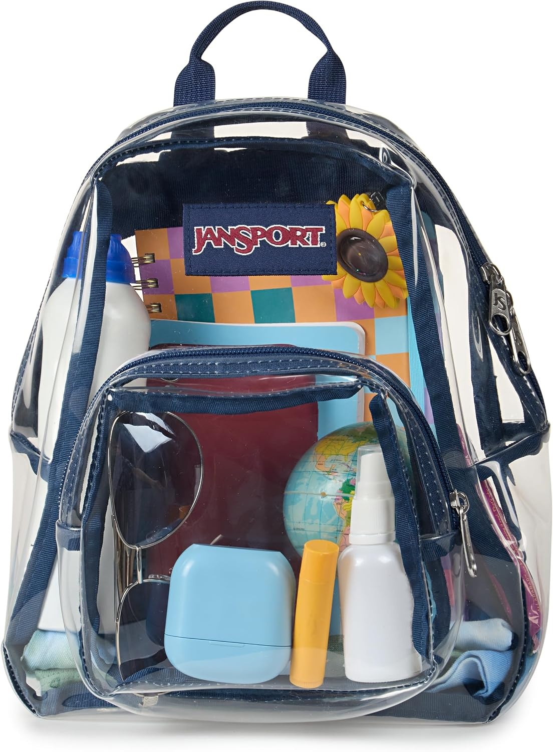 image:imageJanSport Mini Pack Lightweight 10L Backpack with Adjustable Straps and Front Zipper Pocket Perfect for Travel Concerts amp Everyday Use ClearNavy