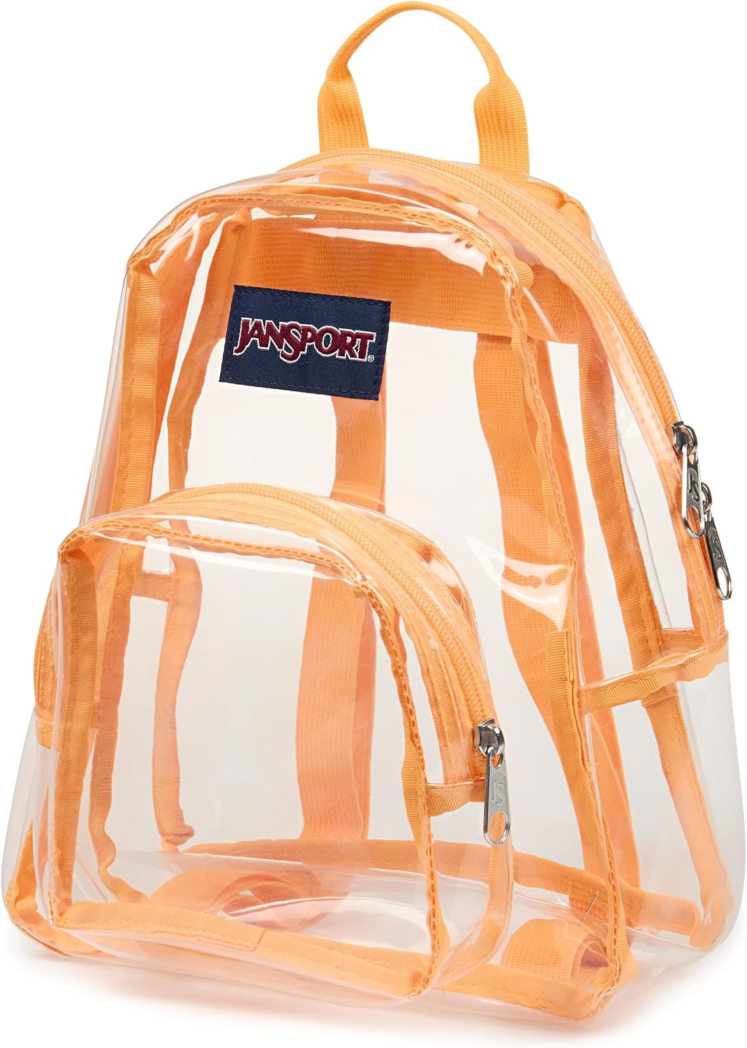 image:imageJanSport Mini Pack Lightweight 10L Backpack with Adjustable Straps and Front Zipper Pocket Perfect for Travel Concerts amp Everyday Use ClearOrange Soda