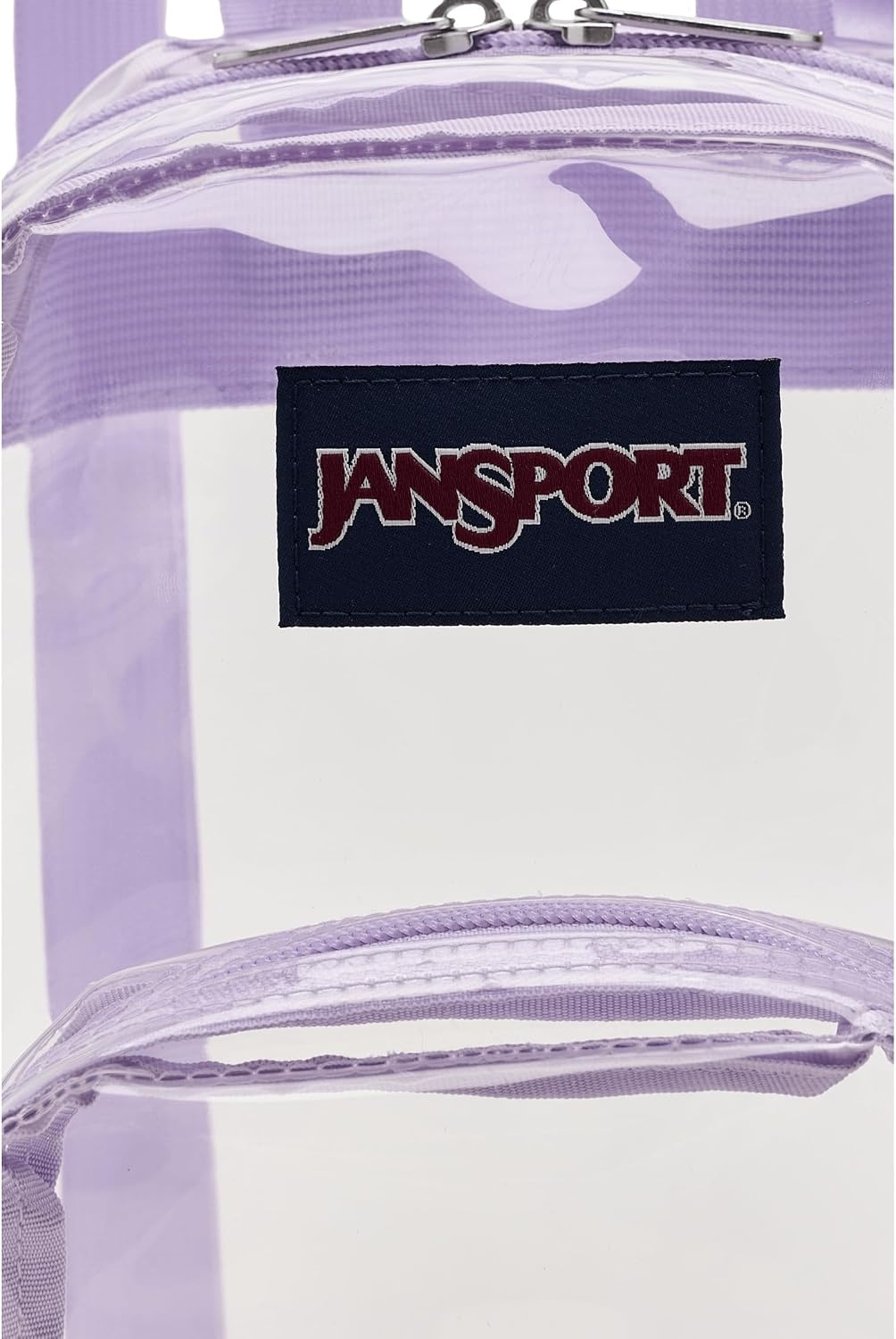 image:imageJanSport Mini Pack Lightweight 10L Backpack with Adjustable Straps and Front Zipper Pocket Perfect for Travel Concerts amp Everyday Use ClearPastel Lilac