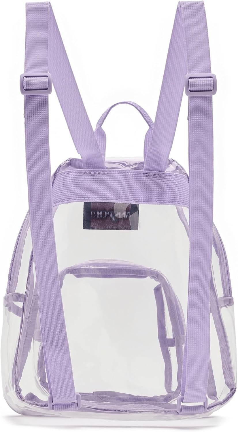 image:imageJanSport Mini Pack Lightweight 10L Backpack with Adjustable Straps and Front Zipper Pocket Perfect for Travel Concerts amp Everyday Use ClearPastel Lilac