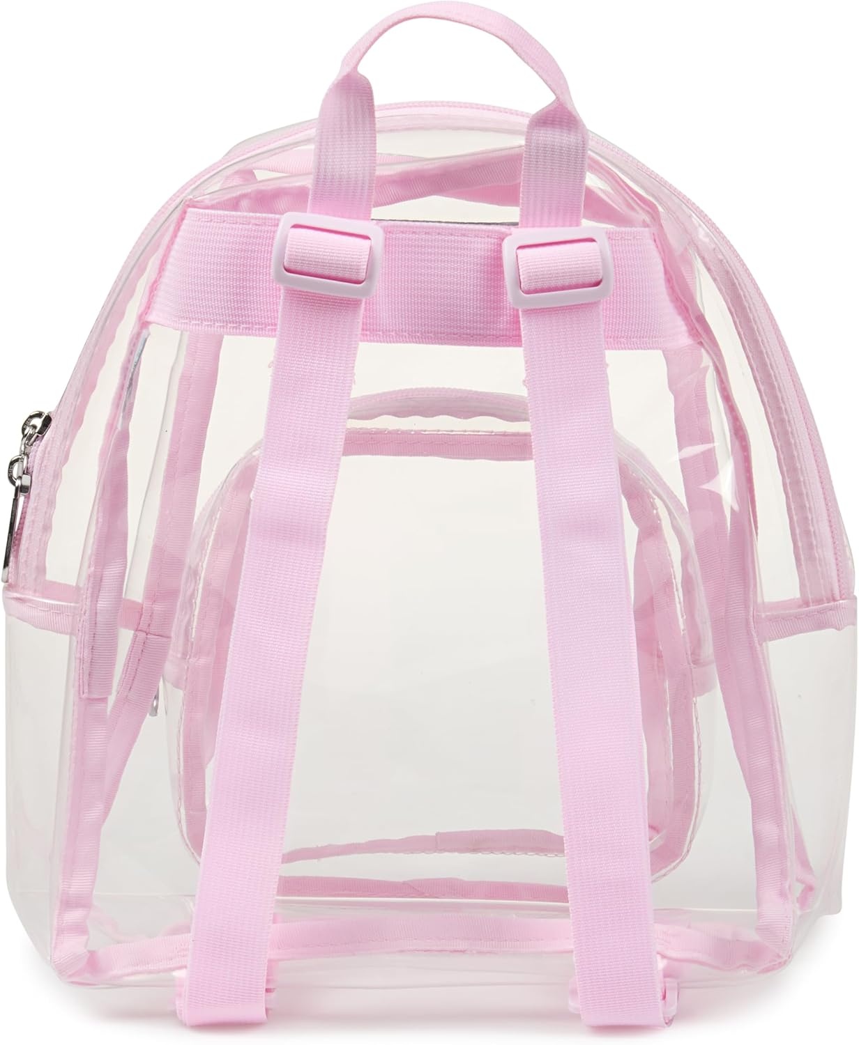 image:imageJanSport Mini Pack Lightweight 10L Backpack with Adjustable Straps and Front Zipper Pocket Perfect for Travel Concerts amp Everyday Use ClearPink Ice